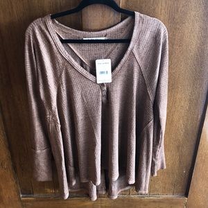 Free People Henley Top Medium Cedar Color